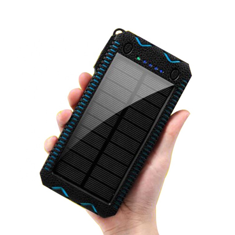 Vattentät Solar Laddare Batteri Bank Solar Power Bank 10000 mAh Powerbank Portable med Lumen LED Utomhus Flood Light